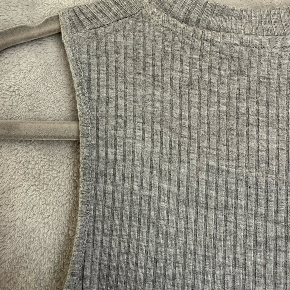 Topshop Gray Ribbed Cutout Crop Top - Picture 4 of 4